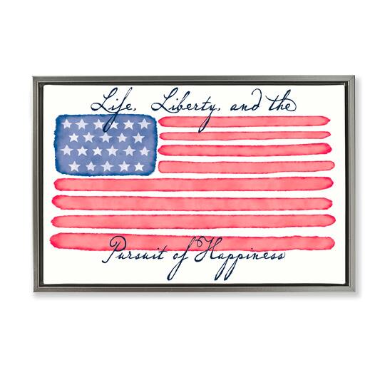 Stupell Industries All American Patriotic Phrase Floater Framed Art